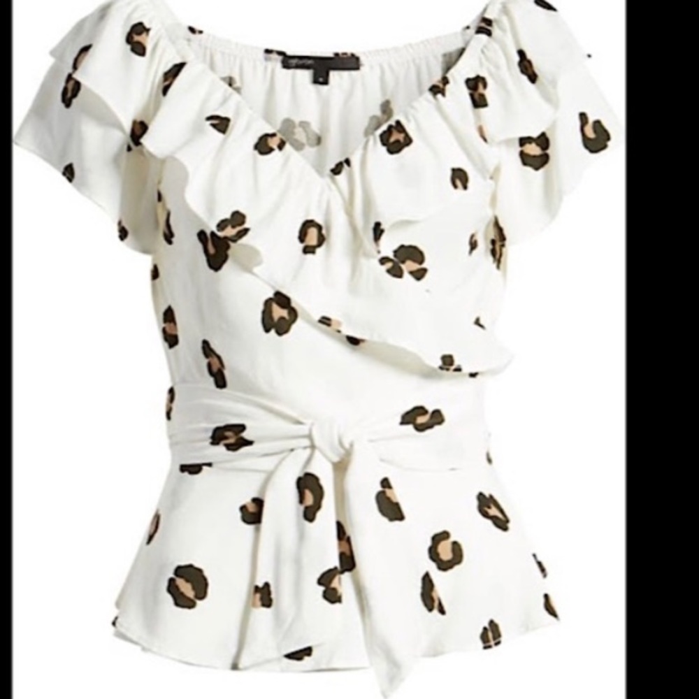 NWT Gibson hot summer nights two peas ruffle wrap top-size M